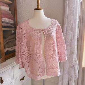 🦢 Lavender Rose Lace Cape Cardigan Romantic Academia Cottagecore Ethereal